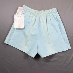 Chic Scooter Shorts Womens Small Light Blue Denim Elastic Waist Vintage Casual